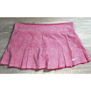 Nike Dri-Fit Victory Printed Skort Pink White Pleated Tennis Skirt Size L
